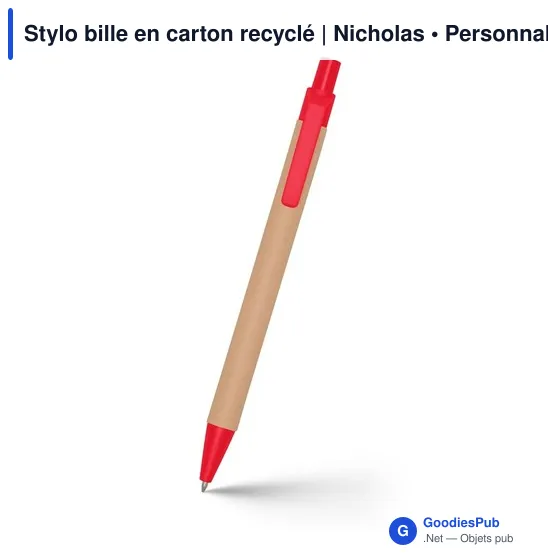 Stylo bille en carton recyclé | Nicholas - Image 10