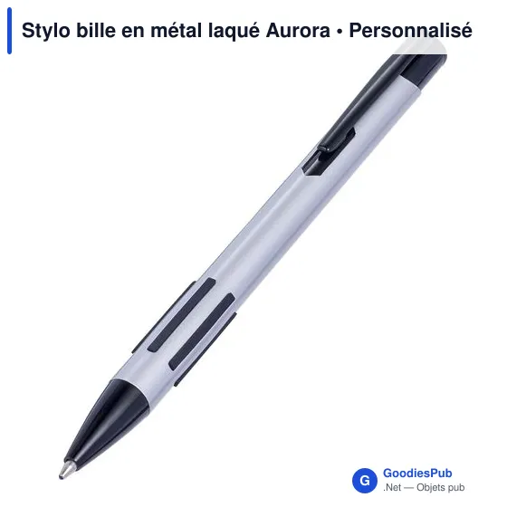 Stylo bille personnalisable en métal laqué avec logo - Aurora - Image 4
