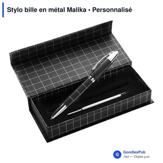 Stylo bille en métal personnalisable Malika avec logo - Image 2