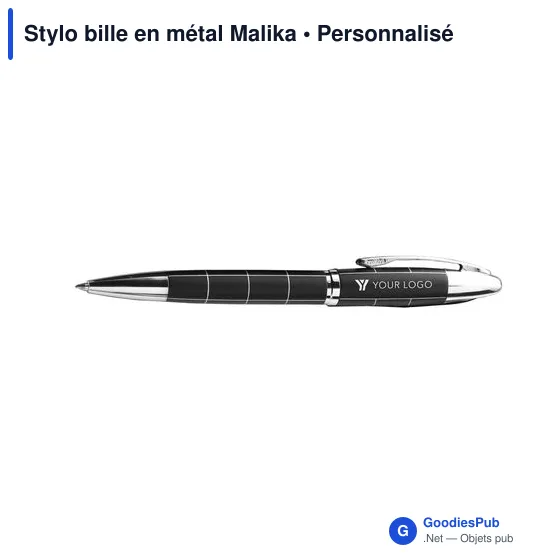 Stylo bille en métal personnalisable Malika avec logo - Image 3