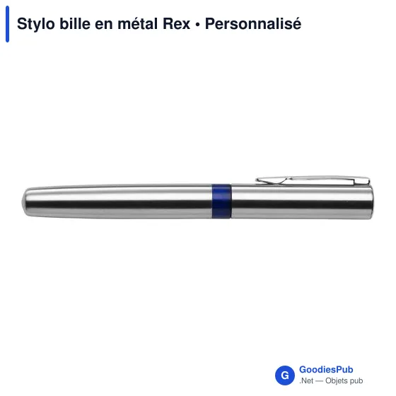 Stylo bille en métal personnalisable avec logo - Rex - Image 2