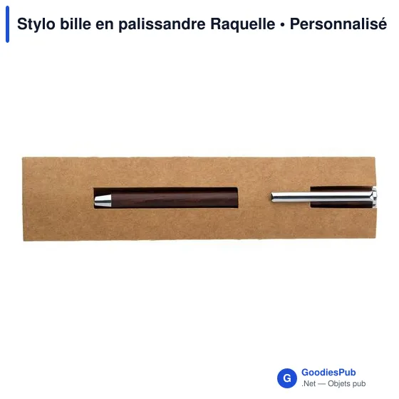 Stylo bille personnalisable en palissandre avec logo - Raquelle - Image 2