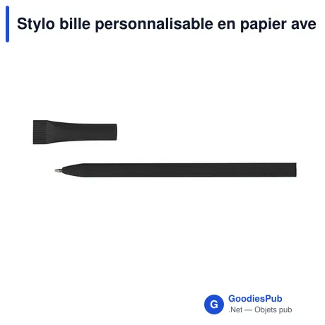 Stylo bille personnalisable en papier avec capuchon - Brittanyavec logo