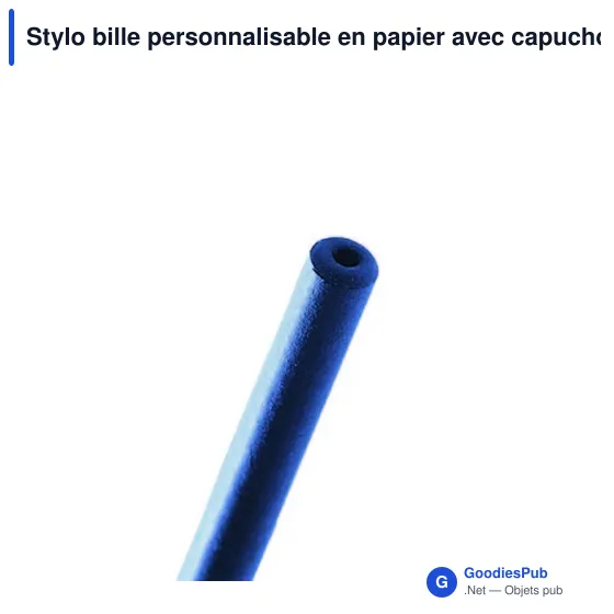 Stylo bille personnalisable en papier avec capuchon - Brittanyavec logo - Image 3