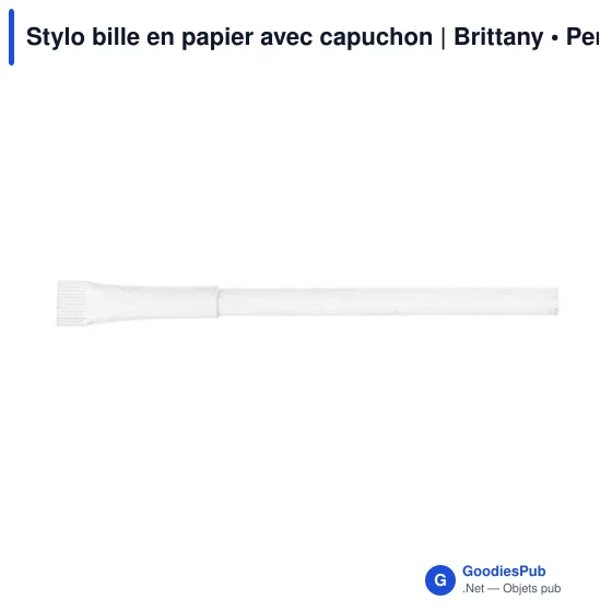 Stylo bille personnalisable en papier avec capuchon - Brittanyavec logo - Image 10