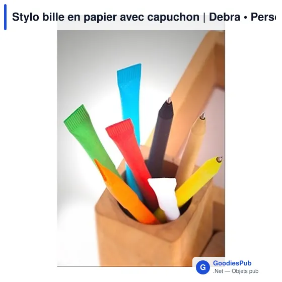 Stylo bille en papier avec capuchon | Debra - Image 11