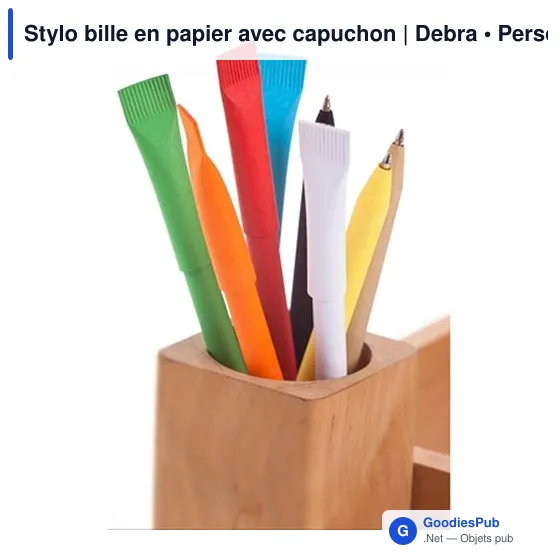 Stylo bille en papier avec capuchon | Debra - Image 12