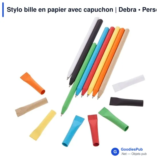 Stylo bille en papier avec capuchon | Debra - Image 4