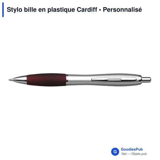 Stylo bille personnalisable en plastique avec logo - Cardiff - Image 4