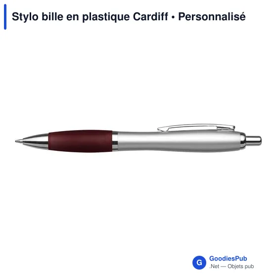Stylo bille personnalisable en plastique avec logo - Cardiff - Image 6