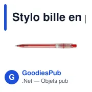 Stylo bille en plastique givré - Miniature 2