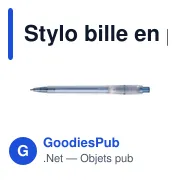 Stylo bille en plastique givré - Miniature 4