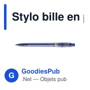 Stylo bille en plastique givré - Miniature 7