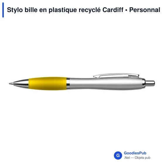 Stylo bille en plastique recyclé Cardiff - Image 12