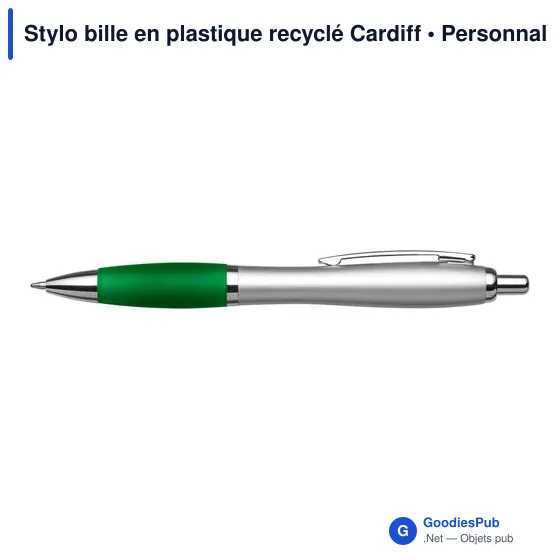 Stylo bille en plastique recyclé Cardiff - Image 6