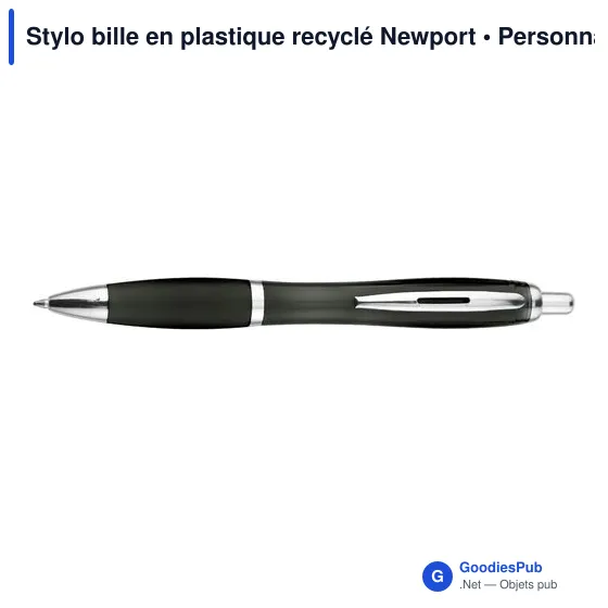 Stylo bille en plastique recyclé Newport - Image 1