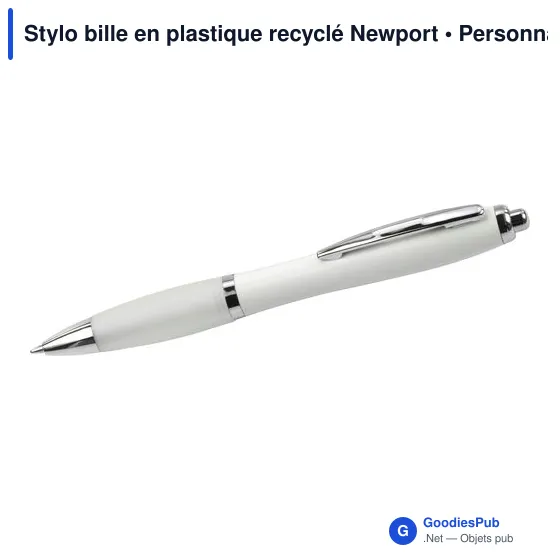 Stylo bille en plastique recyclé Newport - Image 3