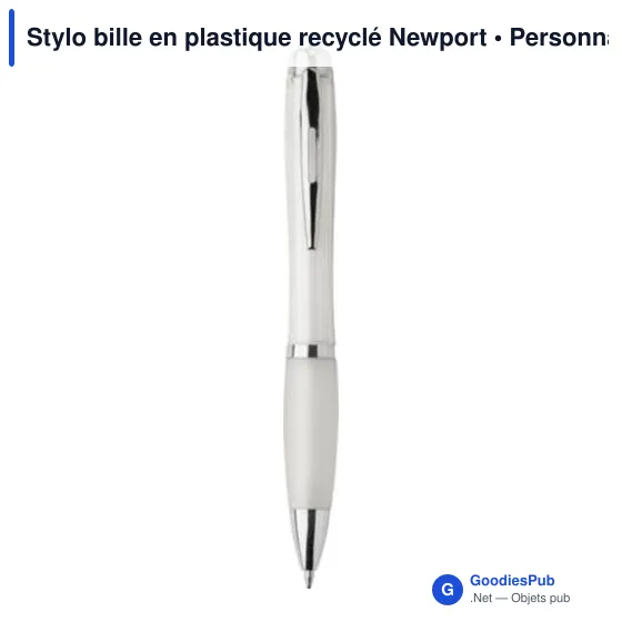 Stylo bille en plastique recyclé Newport - Image 5