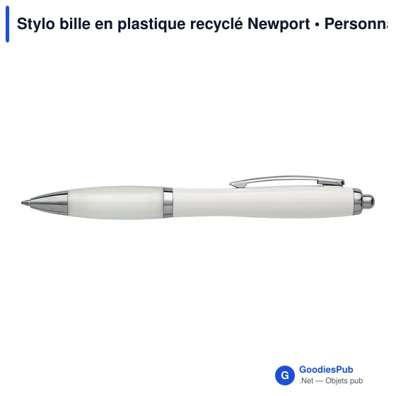 Stylo bille en plastique recyclé Newport - Image 6