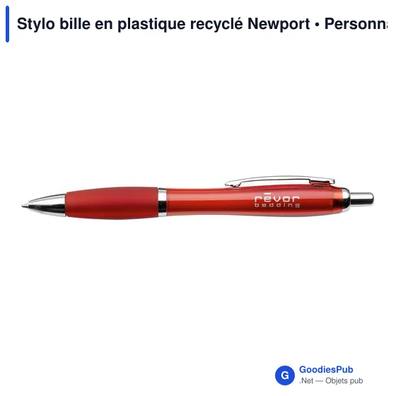 Stylo bille en plastique recyclé Newport - Image 9