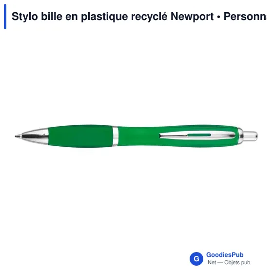 Stylo bille en plastique recyclé Newport - Image 10