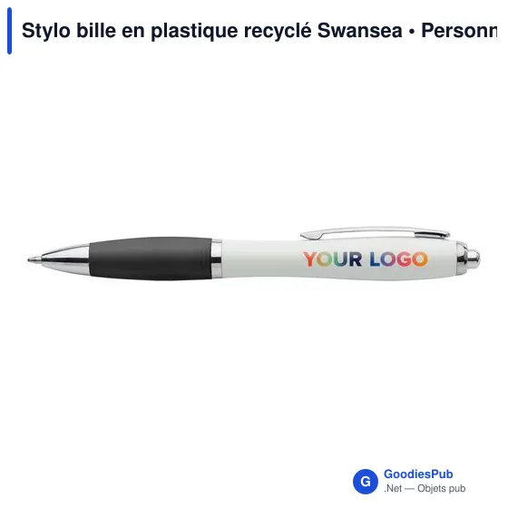 Stylo bille en plastique recyclé Swansea - Image 11