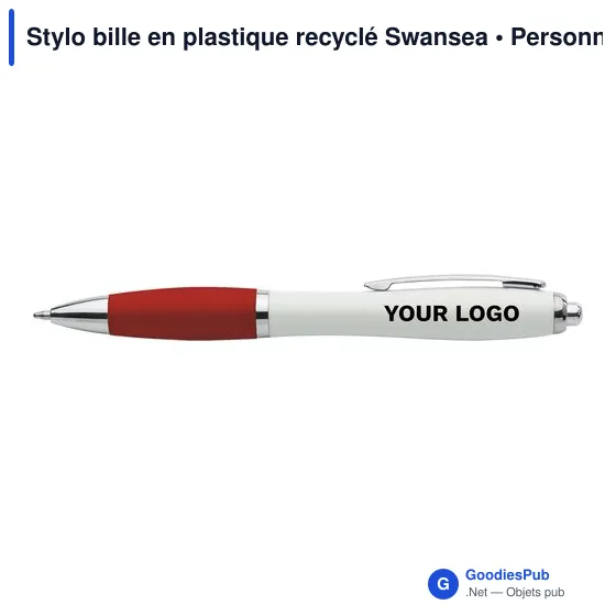 Stylo bille en plastique recyclé Swansea - Image 12