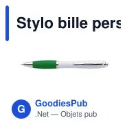 Stylo bille personnalisable en plastique avec logo - Swansea - Miniature 1