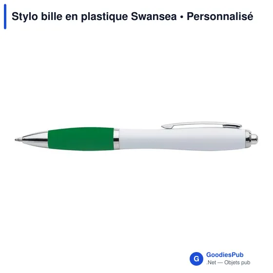 Stylo bille personnalisable en plastique avec logo - Swansea - Image 2