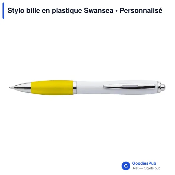 Stylo bille personnalisable en plastique avec logo - Swansea - Image 11