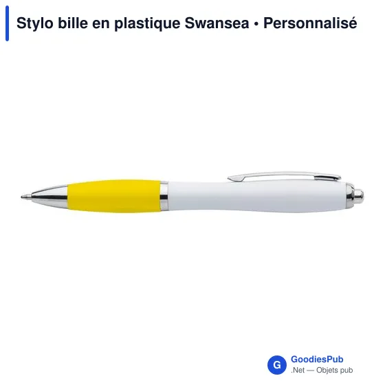 Stylo bille personnalisable en plastique avec logo - Swansea - Image 12