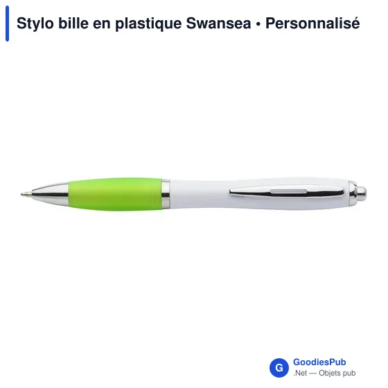 Stylo bille personnalisable en plastique avec logo - Swansea - Image 4