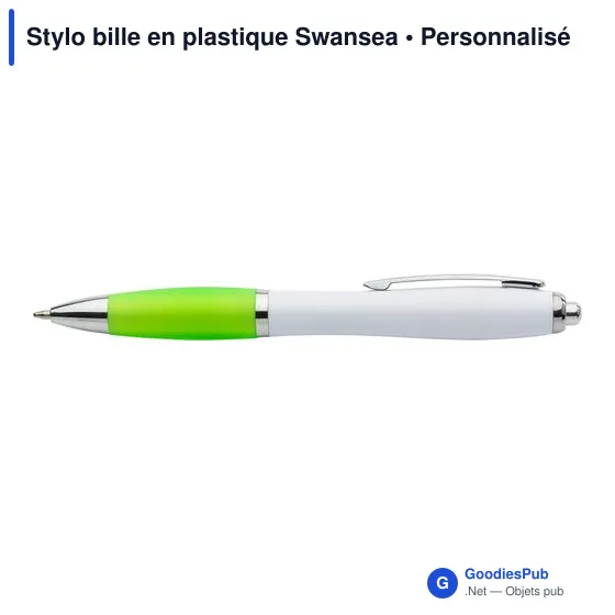 Stylo bille personnalisable en plastique avec logo - Swansea - Image 5