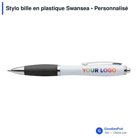 Stylo bille personnalisable en plastique avec logo - Swansea - Image 6