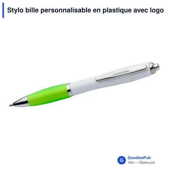 Stylo bille personnalisable en plastique avec logo - Swansea - Image 7