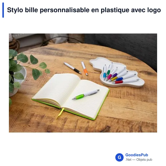 Stylo bille personnalisable en plastique avec logo - Swansea - Image 9