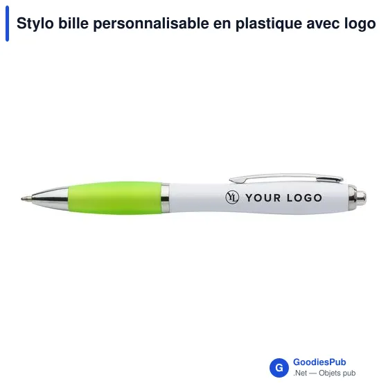 Stylo bille personnalisable en plastique avec logo - Swansea - Image 10