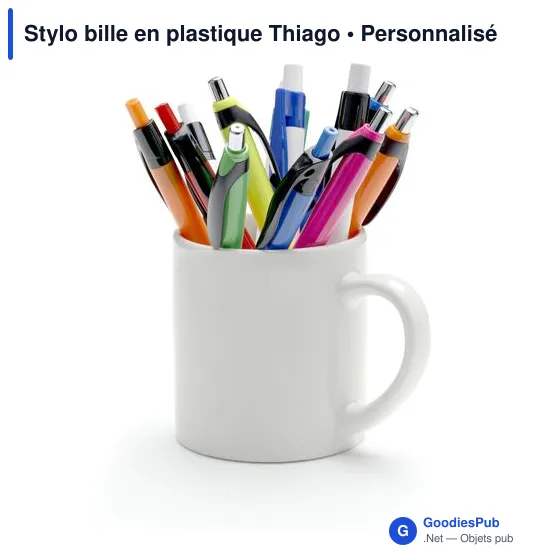 Stylo bille personnalisable en plastique avec logo - Thiago - Image 4