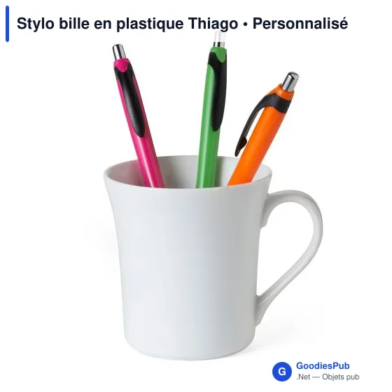 Stylo bille personnalisable en plastique avec logo - Thiago - Image 5
