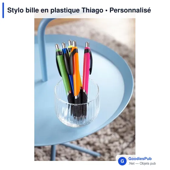 Stylo bille personnalisable en plastique avec logo - Thiago - Image 6