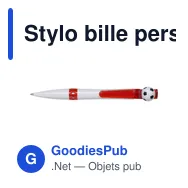 Stylo bille personnalisable 'Football' avec logo - Miniature 1