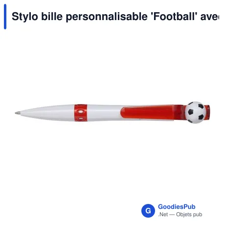 Stylo bille personnalisable 'Football' avec logo