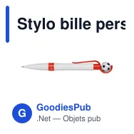 Stylo bille personnalisable 'Football' avec logo - Miniature 2