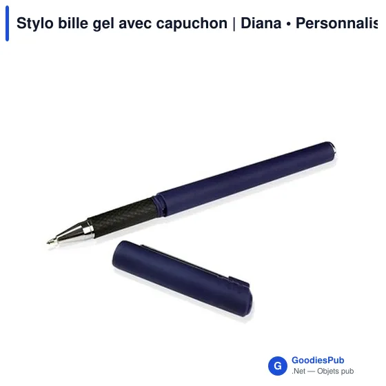 Stylo bille gel personnalisable avec capuchon - Dianaavec logo - Image 2