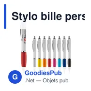 Stylo bille personnalisable en ABS blanc avec logo - Hawaï - Miniature 1