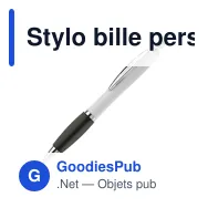 Stylo bille personnalisable en ABS blanc avec logo - Hawaï - Miniature 2