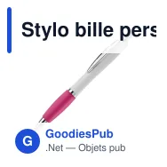 Stylo bille personnalisable en ABS blanc avec logo - Hawaï - Miniature 3