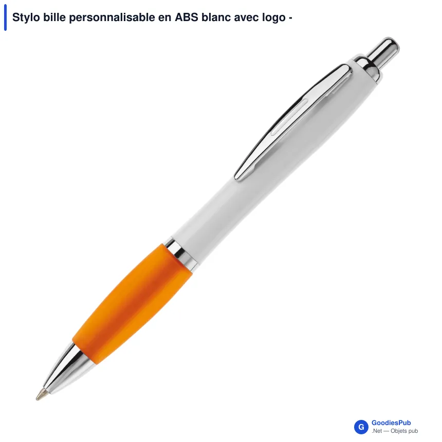 Stylo bille personnalisable en ABS blanc avec logo - Hawaï - Image 7