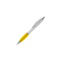 Variante Blanc / jaune - Stylo bille personnalisable en ABS blanc avec logo - Hawaï