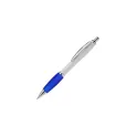 Variante Blanc / bleu foncé - Stylo bille personnalisable en ABS blanc avec logo - Hawaï